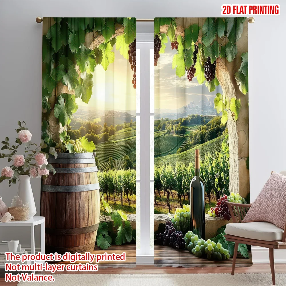 2D flat printing 2pcs Party Window Curtains Sunlit Vineyard View Digital Printed Polyester Drapes Family Party Decoration Use
2D flat printing 2pcs Party Window Curtains Sunlit Vineyard View Digital Printed Polyester Drapes Family Party Decoration Use