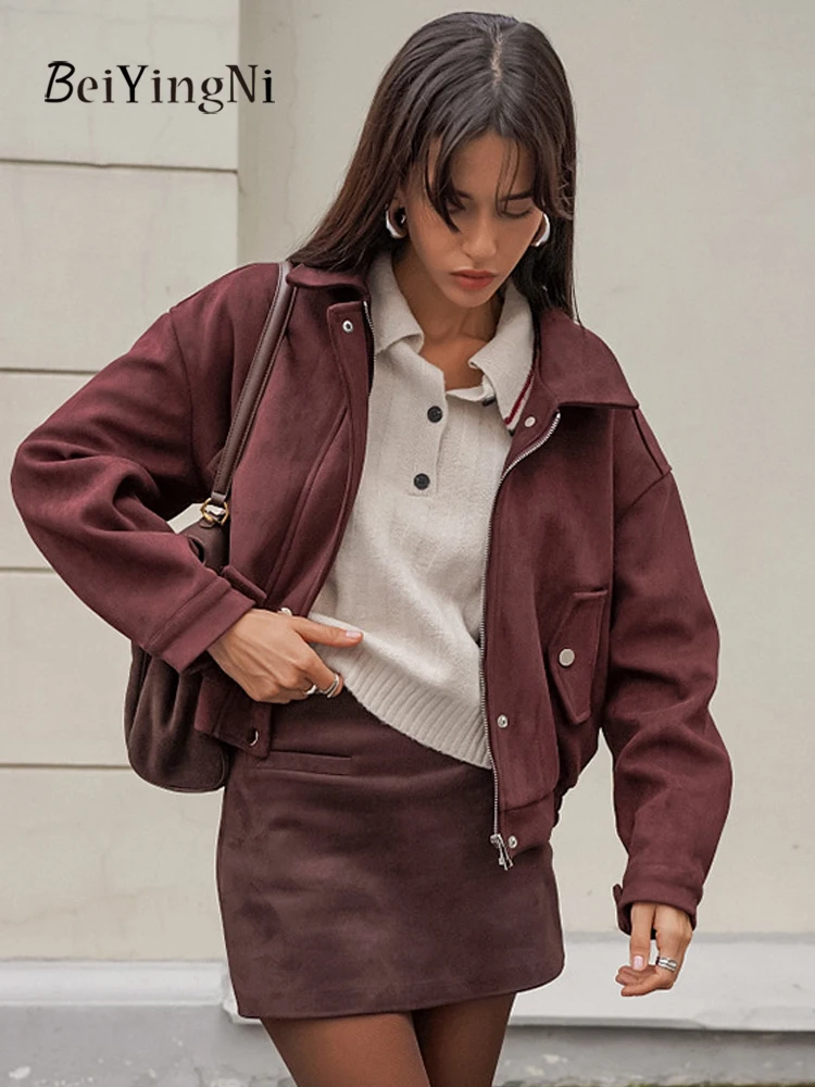 Beiyingni 2025 Winter Women's Jacket Casual BF Vintage Casual Brown Suede Coats Female Turn Down Collar Motorcycle Style Jackets
Beiyingni 2025 Winter Women's Jacket Casual BF Vintage Casual Brown Suede Coats Female Turn Down Collar Motorcycle Style Jackets