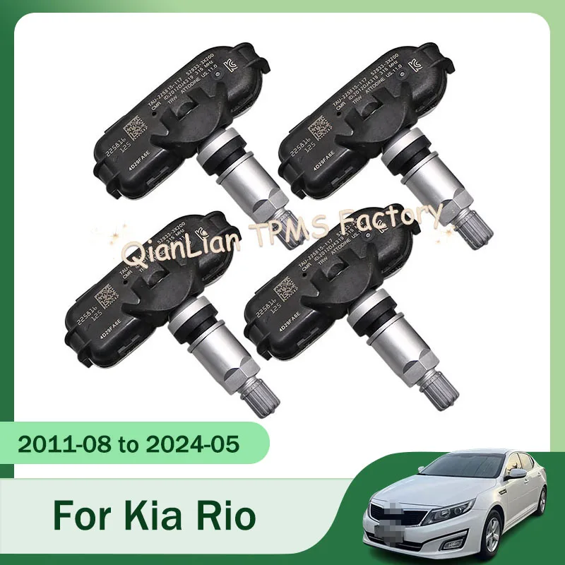 For Kia Rio 2011-08 to 2024-05 4PCS 52933-3X200 Tire Pressure Monitoring Sensor 529333X200 TPMS Sensor 315MHZ
For Kia Rio 2011-08 to 2024-05 4PCS 52933-3X200 Tire Pressure Monitoring Sensor 529333X200 TPMS Sensor 315MHZ