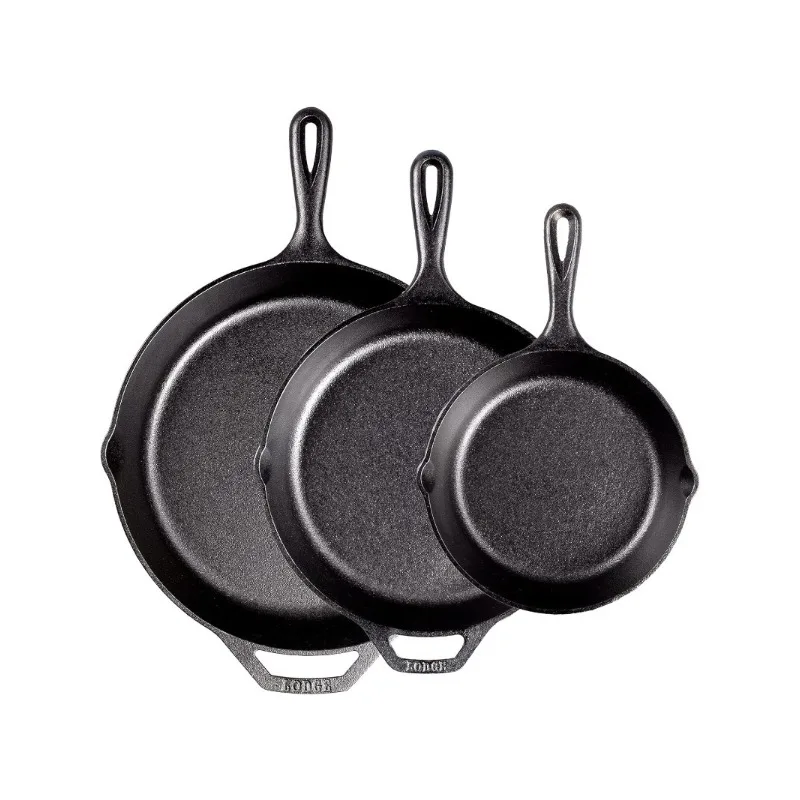 Pre-Seasoned Cast Iron Skillet Set - Set Includes 8 Inch Skillet, 10.25 Inch Skillet, and 12 inch Skillet - 3 Piece
Pre-Seasoned Cast Iron Skillet Set - Set Includes 8 Inch Skillet, 10.25 Inch Skillet, and 12 inch Skillet - 3 Piece