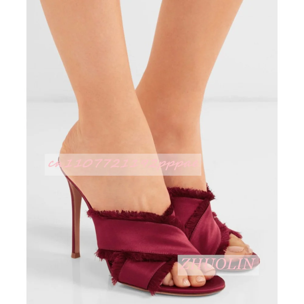 Summer Burgundy Tassel Stiletto Sandals For Girls Pointed Toe Modern Slippers Elegant Party Shoes For Women Big Size Gladiator
Summer Burgundy Tassel Stiletto Sandals For Girls Pointed Toe Modern Slippers Elegant Party Shoes For Women Big Size Gladiator