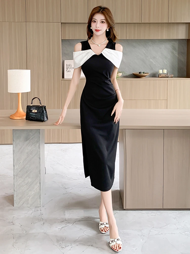 Ретро-платье миди с открытыми плечами и бретелями, сексуальное, с завышенной талией, облегающее, для молодых женщин, из полиэстера, летнее
Ретро-платье миди с открытыми плечами и бретелями, сексуальное, с завышенной талией, облегающее, для молодых женщин, из полиэстера, летнее