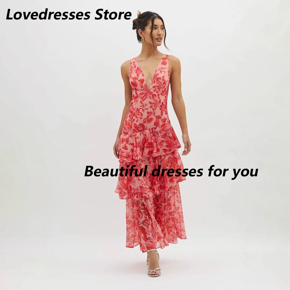 Sexy Prom Dresses 2025 Deep V-Neck Women's Chiffon Summer Bew Slim Fit Ruffle Midi Party Dress European and American Customized
Sexy Prom Dresses 2025 Deep V-Neck Women's Chiffon Summer Bew Slim Fit Ruffle Midi Party Dress European and American Customized