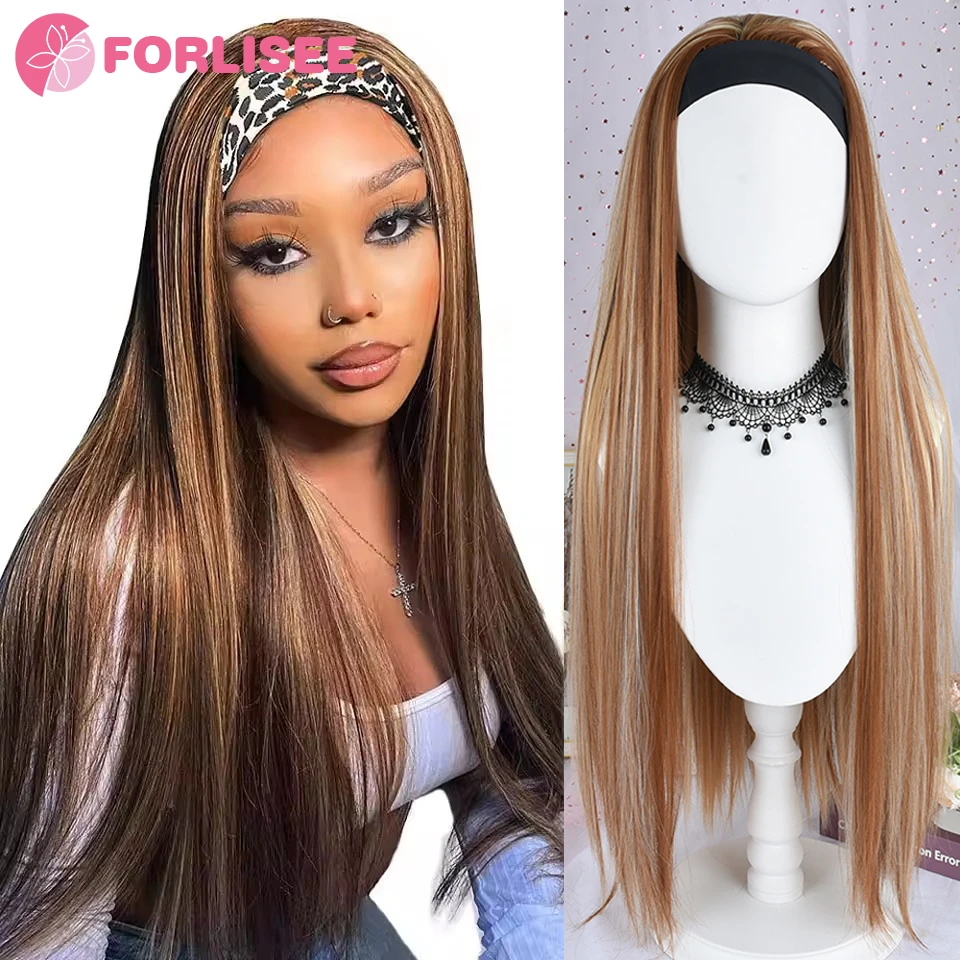 FORLISEE Headband Synthetic Wigs for Women Long Straight Highlights Wig Silky Heat Resistant Wigs for Daily Party Use
FORLISEE Headband Synthetic Wigs for Women Long Straight Highlights Wig Silky Heat Resistant Wigs for Daily Party Use