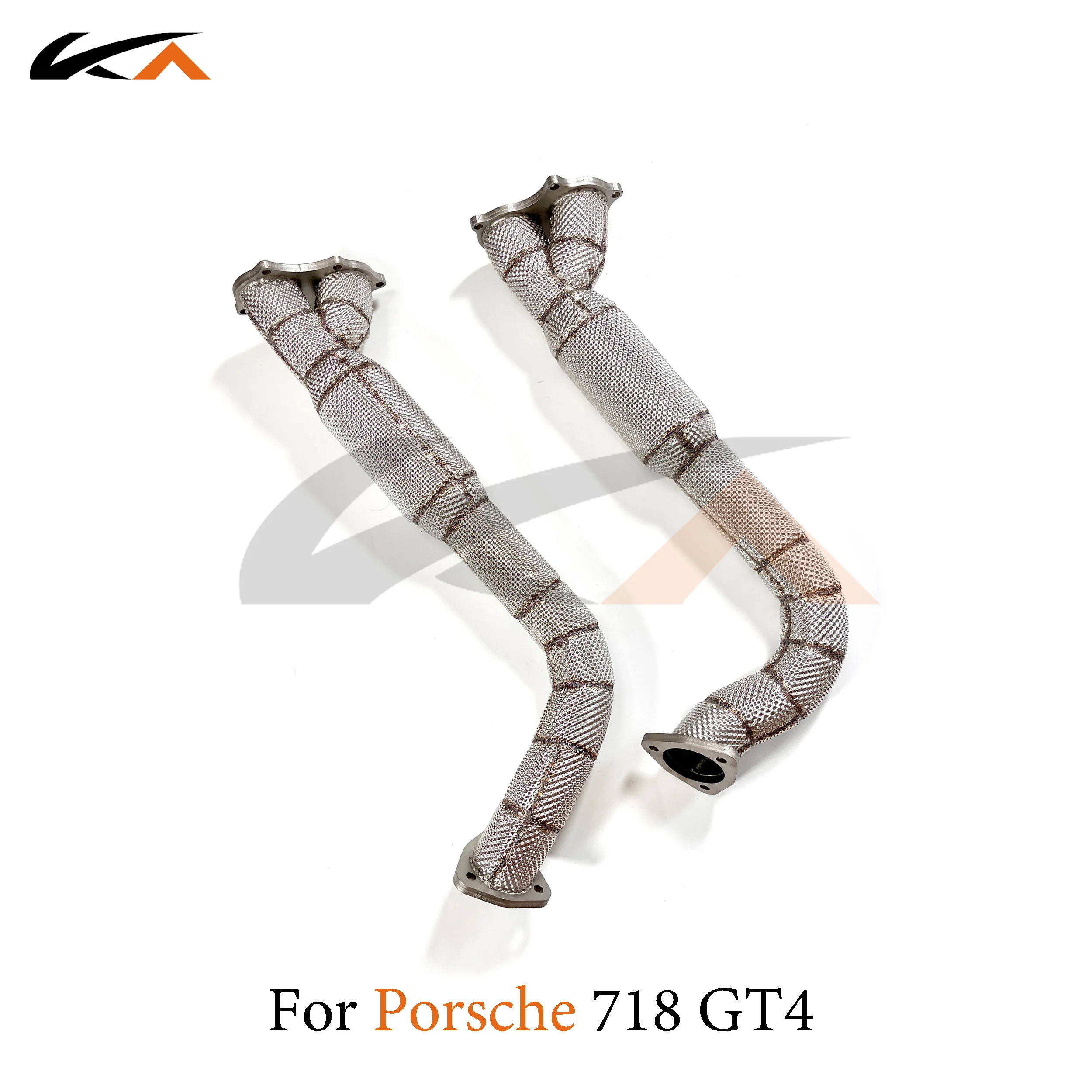 KA Tuning exhaust system header stainless downpipe for Porsche 718 GT4 axle pipe with resonator and heat shield
KA Tuning exhaust system header stainless downpipe for Porsche 718 GT4 axle pipe with resonator and heat shield