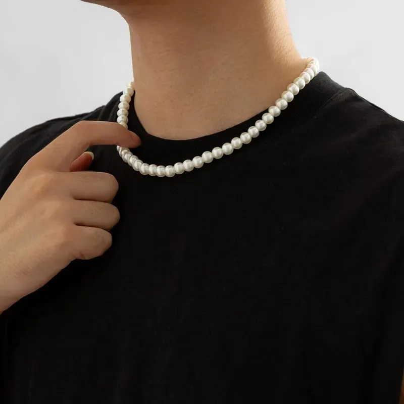Found Form Men's Pearl & White Bead Choker Necklace Double Layer Chain 2024 Trendy Hip Hop Necklace Jewelry Gift
Found Form Men's Pearl & White Bead Choker Necklace Double Layer Chain 2024 Trendy Hip Hop Necklace Jewelry Gift