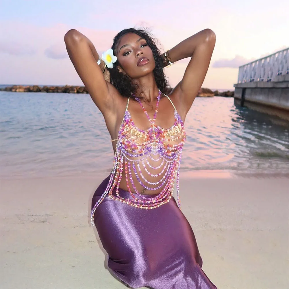 2026 Backless Halter Body Chain Women Beaded Chest Jewelry with Layered Chains for Nightclub Festival Beach
2026 Backless Halter Body Chain Women Beaded Chest Jewelry with Layered Chains for Nightclub Festival Beach