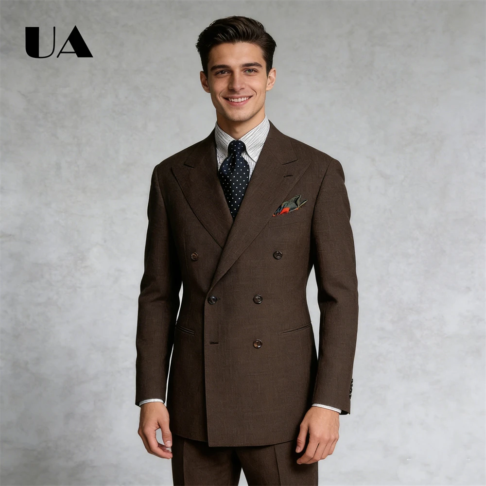 Double Breasted Coffee Suit Set for Men, Formal Business Banquet Suit Tuxedo, 2 Pieces Jacket Pants Set, Mens's Slim Fit Suits
Double Breasted Coffee Suit Set for Men, Formal Business Banquet Suit Tuxedo, 2 Pieces Jacket Pants Set, Mens's Slim Fit Suits