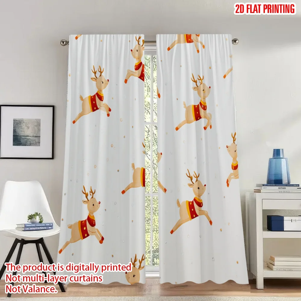 2pcs 2D flat printing Merry Christmas Party Curtains Christmas Reindeer Festive Digital Printed Polyester Drapes Party
2pcs 2D flat printing Merry Christmas Party Curtains Christmas Reindeer Festive Digital Printed Polyester Drapes Party