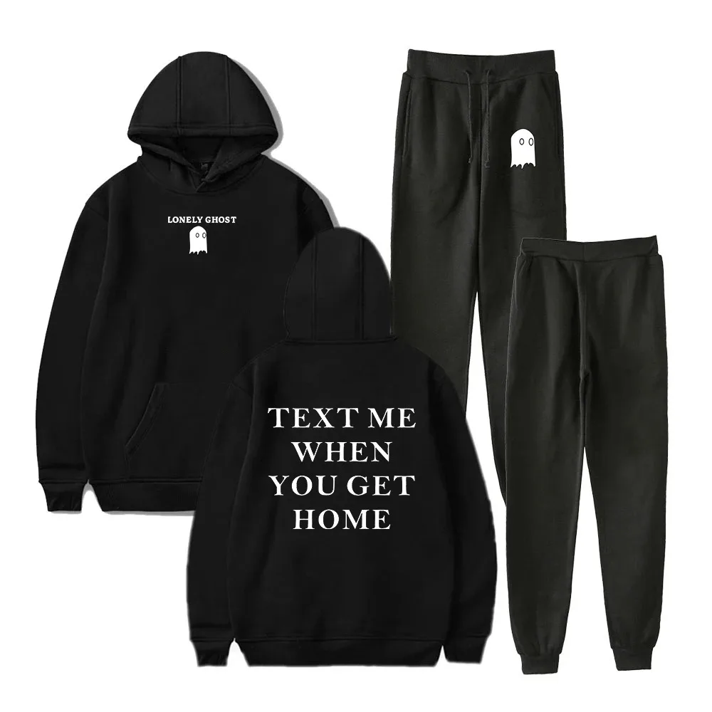 Lonely Ghost Text Me Quando Você Chega Em Casa Sweatshirts + Sweatpants Two Piece Set Mulheres Homens Hoodie Jogger Pants 2024
Lonely Ghost Text Me Quando Você Chega Em Casa Sweatshirts + Sweatpants Two Piece Set Mulheres Homens Hoodie Jogger Pants 2024