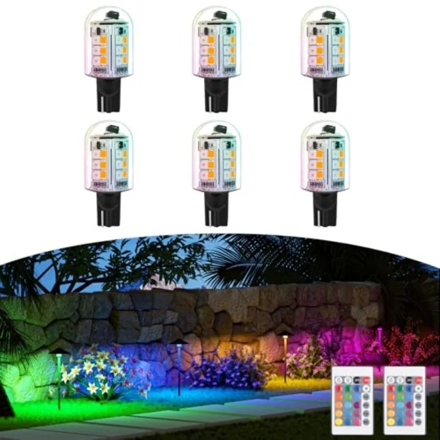 RGB T5 T10 Wedge Base LED Light Bulbs 12V Color Changing, Warm White+15 Multi-Colors and Dimmable on Remote Control, Weatherpoo
RGB T5 T10 Wedge Base LED Light Bulbs 12V Color Changing, Warm White+15 Multi-Colors and Dimmable on Remote Control, Weatherpoo