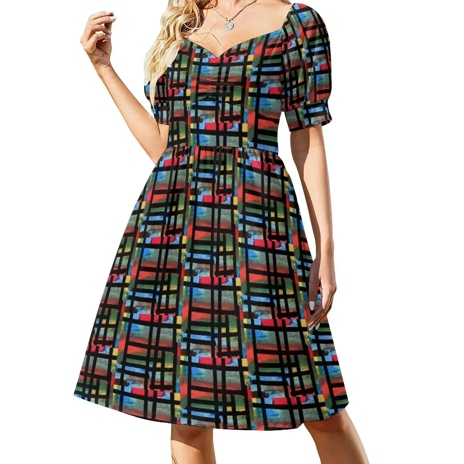 Watercolor Abstraction in the Style of Mondrian Short-Sleeved Dress evening dress woman women's clothing korea stylish Dress
Watercolor Abstraction in the Style of Mondrian Short-Sleeved Dress evening dress woman women's clothing korea stylish Dress