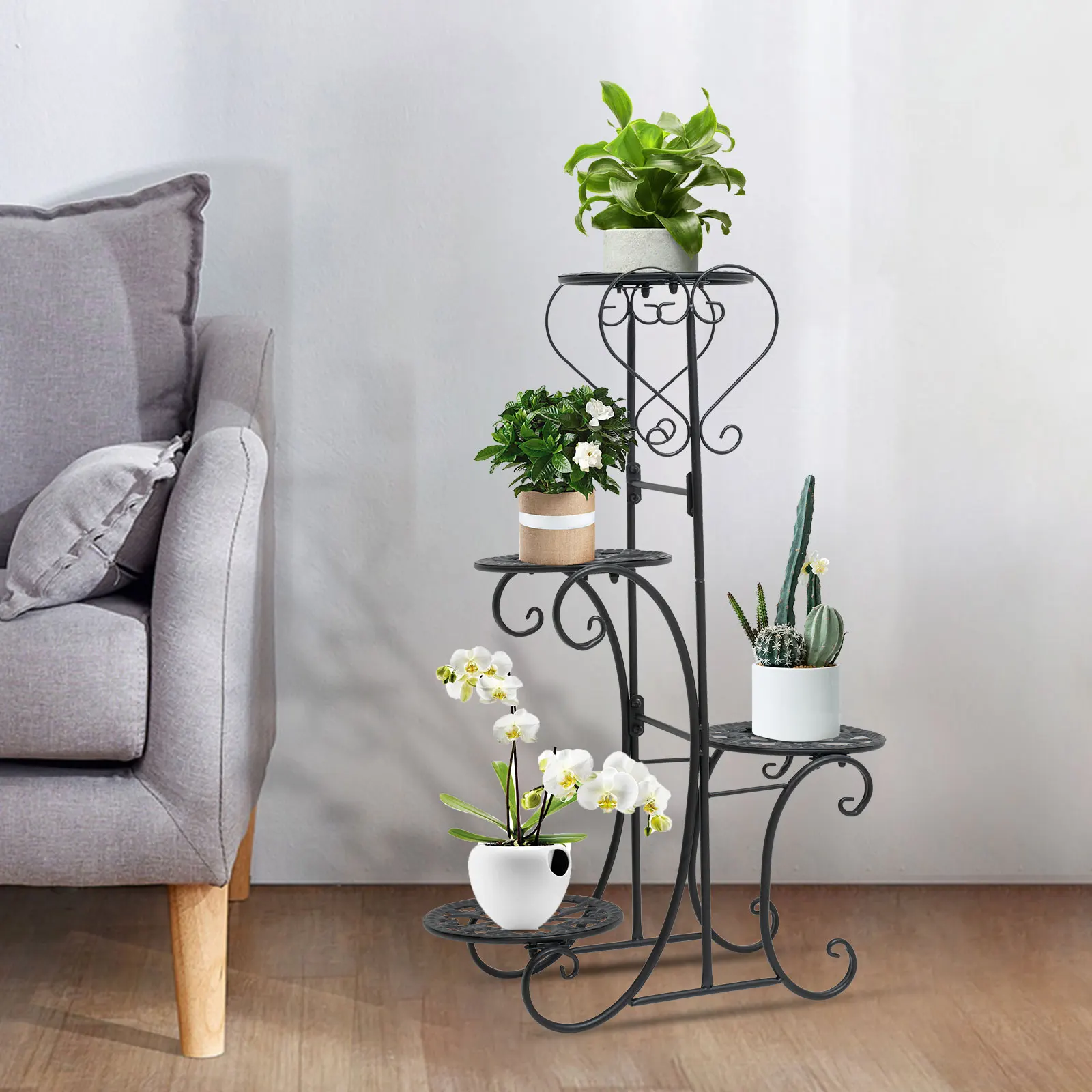 4-Tier Plant Stand Metal Plant Shelf Stand, Flower Plant Display Shelf Pot Holder Stand for Garden, Living Room, Balcony, Office
4-Tier Plant Stand Metal Plant Shelf Stand, Flower Plant Display Shelf Pot Holder Stand for Garden, Living Room, Balcony, Office