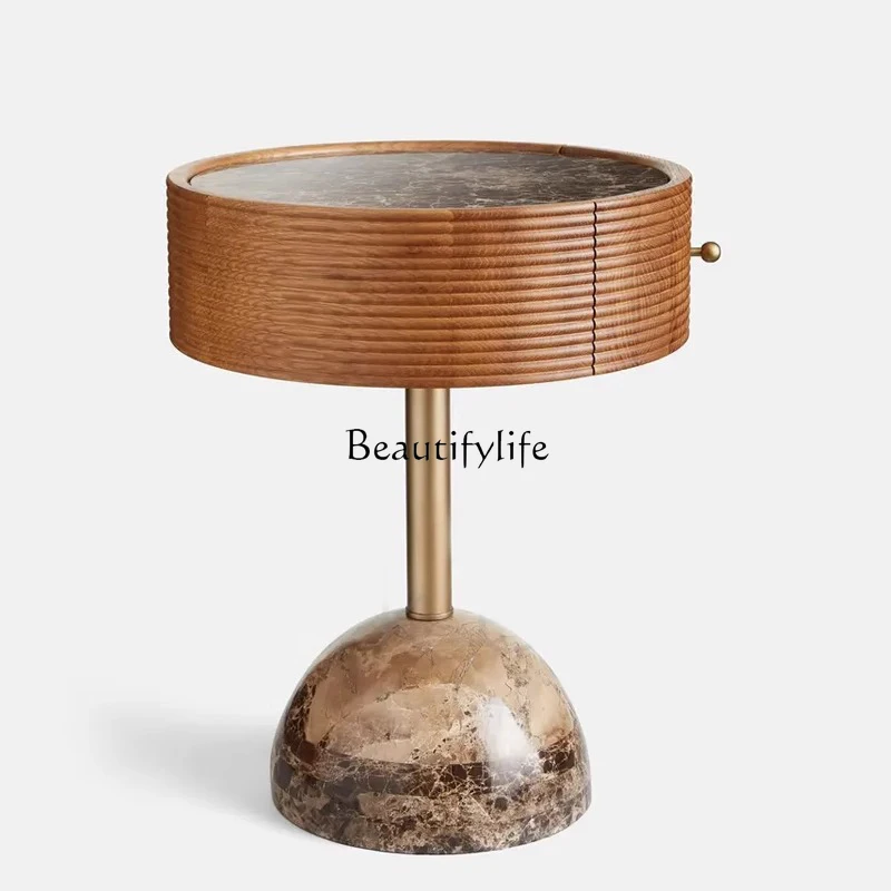 Wabi Sandy Wind Natural Marble Bedside Table Designer Home Living Room Sofa Side Several Personalized Solid Wood
Wabi Sandy Wind Natural Marble Bedside Table Designer Home Living Room Sofa Side Several Personalized Solid Wood