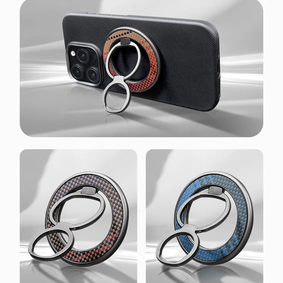 Genuine Aramid Carbon Fiber 360 Rotating Metal Ring Double Folding Holder Magsafe Bracket For Apple iPhone Magnetic Accessories
Genuine Aramid Carbon Fiber 360 Rotating Metal Ring Double Folding Holder Magsafe Bracket For Apple iPhone Magnetic Accessories