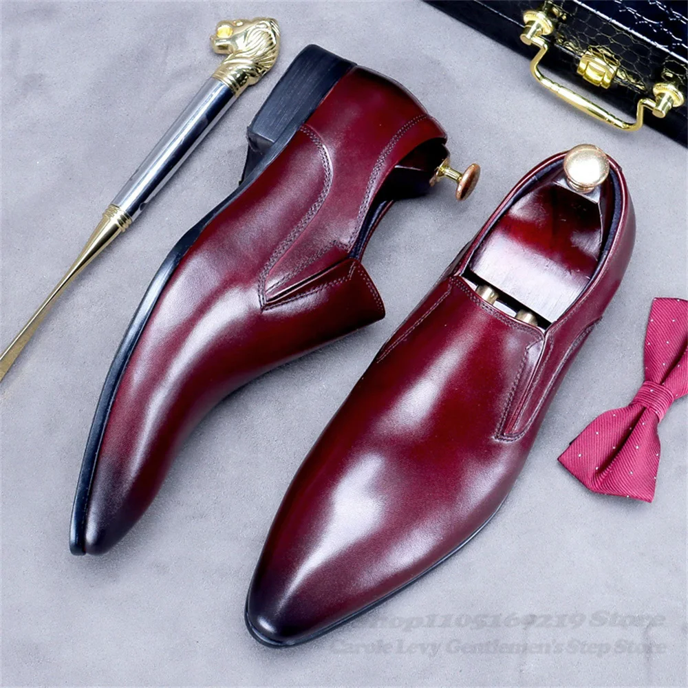 Cowhide Leather Shoes for Men Business Formal British Style Pointed Toe Solid Color Slip On Elegant Comfort Dress Shoes
Cowhide Leather Shoes for Men Business Formal British Style Pointed Toe Solid Color Slip On Elegant Comfort Dress Shoes