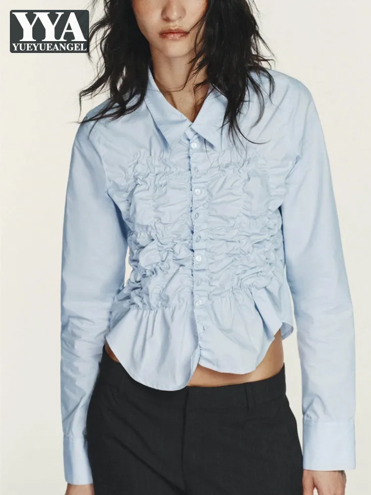 Office Women Summer Comfortable Designer Thin Casual Shirt Slim Fit Long Sleeve Tops Ladies Single Breasted Lapel Collar Shirt
Office Women Summer Comfortable Designer Thin Casual Shirt Slim Fit Long Sleeve Tops Ladies Single Breasted Lapel Collar Shirt