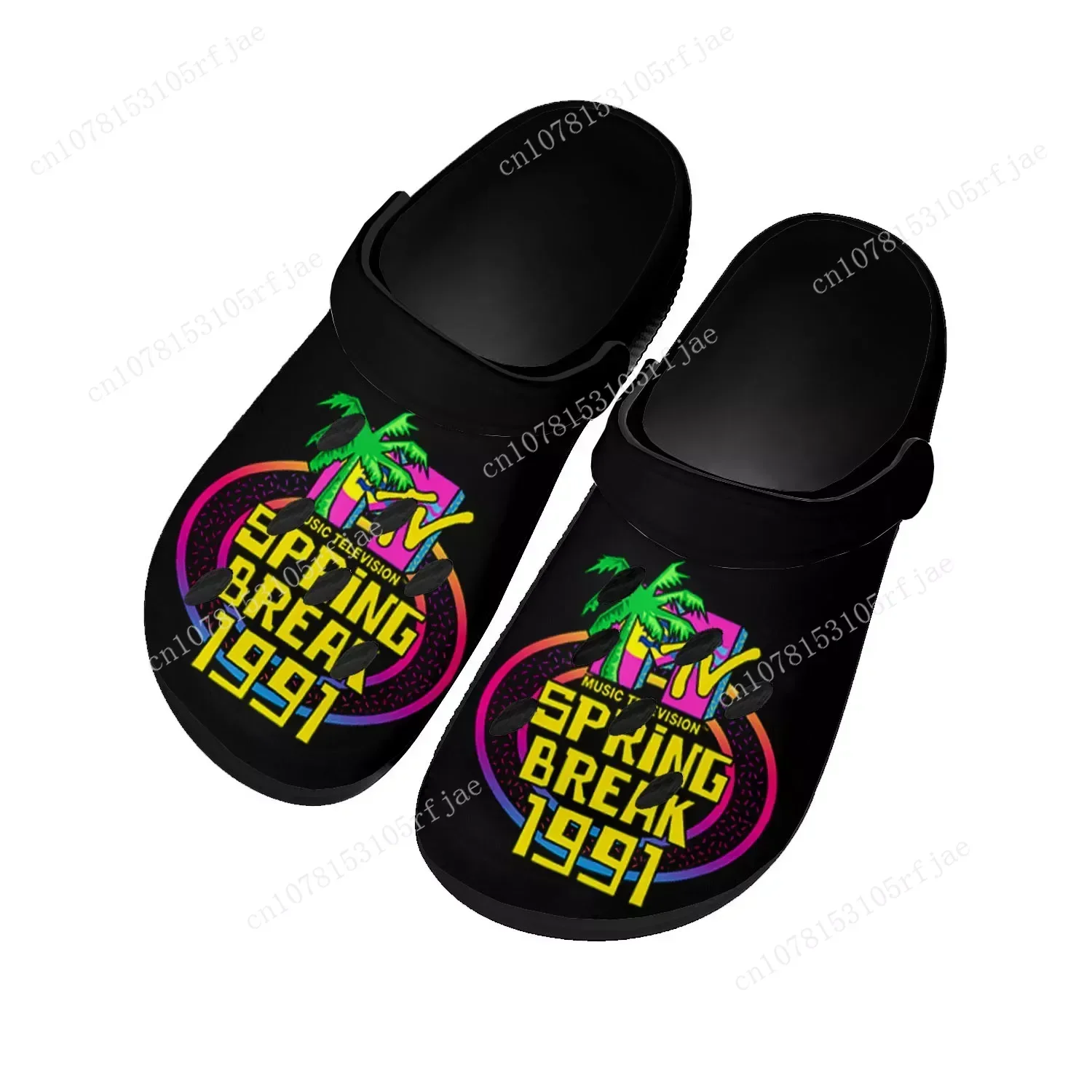 MTV Spring Break 1991 Home Clogs Custom Water Shoes Mens Womens Teenager Shoe Garden Clog Breathable Beach Hole Slippers Black
MTV Spring Break 1991 Home Clogs Custom Water Shoes Mens Womens Teenager Shoe Garden Clog Breathable Beach Hole Slippers Black