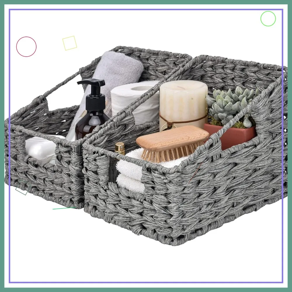 Водонепроницаемые плетеные корзины для хранения с ручками, без запаха, трапециевидной формы, для организации книг и декора, серые, 2 шт.
Водонепроницаемые плетеные корзины для хранения с ручками, без запаха, трапециевидной формы, для организации книг и декора, серые, 2 шт.