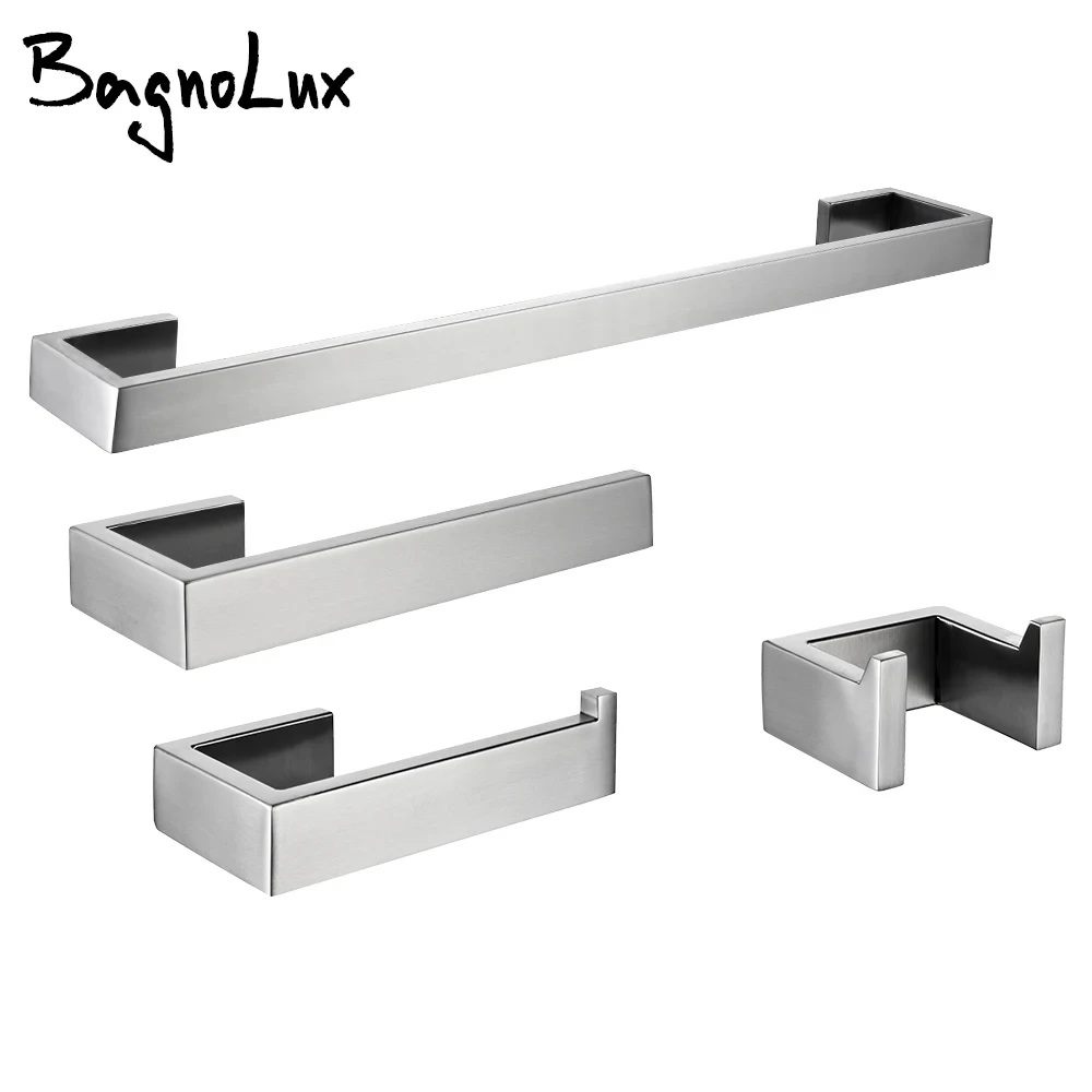 BagnoLux Brushed Stainless Steel Beautiful Wall Hook Toilet Paper Holder Towel Bar Bathroom Accessories
BagnoLux Brushed Stainless Steel Beautiful Wall Hook Toilet Paper Holder Towel Bar Bathroom Accessories
