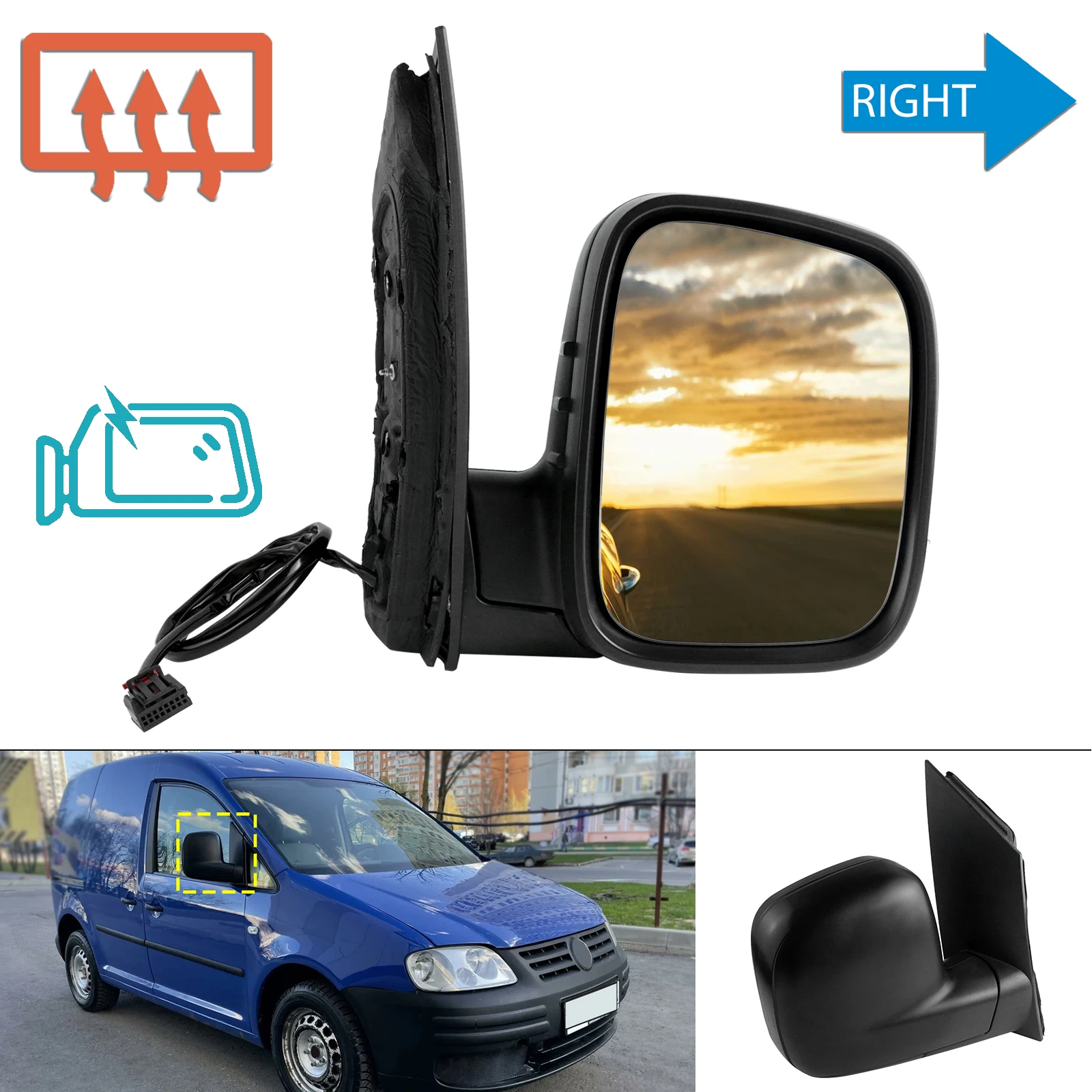 Right Hand Side Mirror Electric Heated Black Primer For VW Caddy III MK3 MK4 LHD Side Door Rearview Mirror Assembly 2K1857508A
Right Hand Side Mirror Electric Heated Black Primer For VW Caddy III MK3 MK4 LHD Side Door Rearview Mirror Assembly 2K1857508A