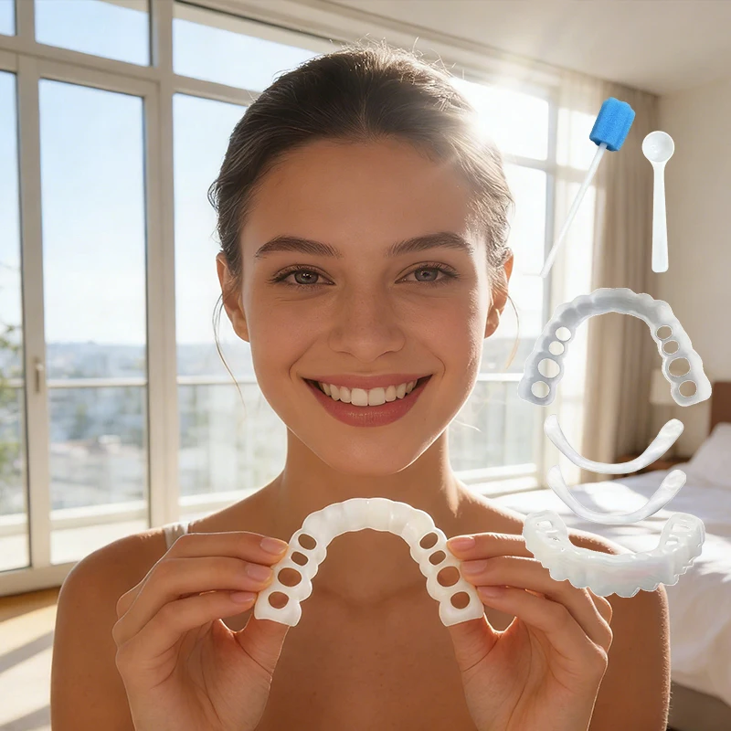 new6pcs Comfort Fit Natural Smile Fake Teeth, White Adjustable Upper Lower Dentures Ideal for Men Women CK848
new6pcs Comfort Fit Natural Smile Fake Teeth, White Adjustable Upper Lower Dentures Ideal for Men Women CK848