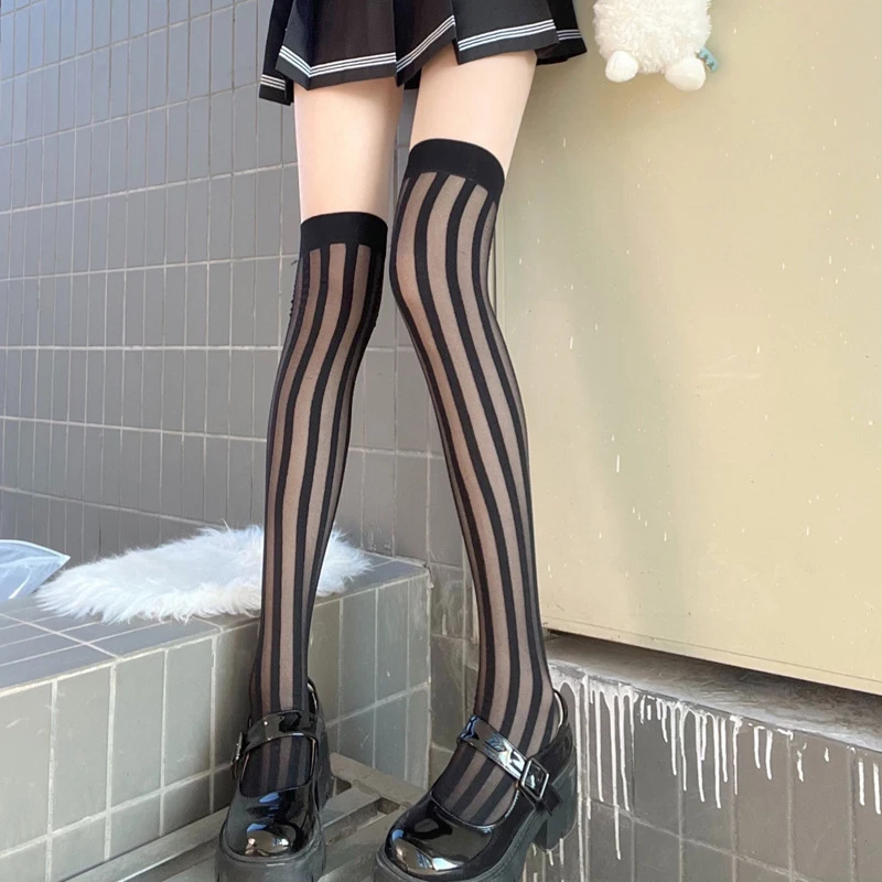 Gothic Women's Stockings Vertical Stripe Watermelon Grain Lolita Knee Socks Sexy Women's Transparent High Tube Stockings
Gothic Women's Stockings Vertical Stripe Watermelon Grain Lolita Knee Socks Sexy Women's Transparent High Tube Stockings