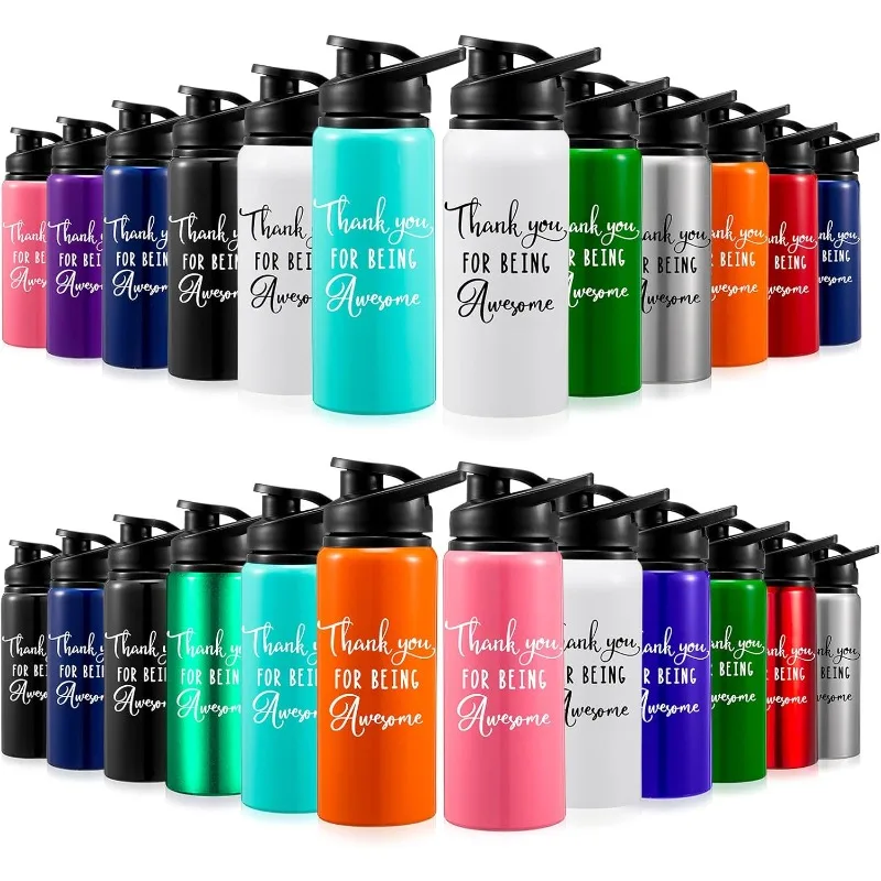 24 Pack Thank You Appreciation Gifts Lightweight Aluminum Water Bottle Bulk Reusable Leakproof Water Bottle with Twist Cap
24 Pack Thank You Appreciation Gifts Lightweight Aluminum Water Bottle Bulk Reusable Leakproof Water Bottle with Twist Cap