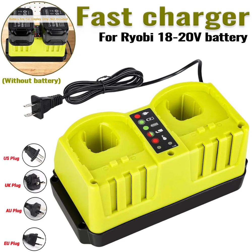 Fast Dual Port Charging 18V 20V Battery Charger for Ryobi 18V-20V Lithium Batteries with Smart LED Indicator P120 P170 P180 P190
Fast Dual Port Charging 18V 20V Battery Charger for Ryobi 18V-20V Lithium Batteries with Smart LED Indicator P120 P170 P180 P190