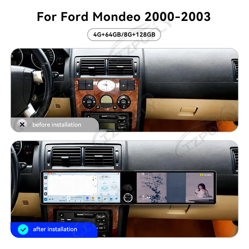 Двойная 12,3-дюймовая автомобильная магнитола для Ford Mondeo 2000–2003, беспроводной Carplay и Android Auto, GPS-навигация, сенсорный экран, радио
Двойная 12,3-дюймовая автомобильная магнитола для Ford Mondeo 2000–2003, беспроводной Carplay и Android Auto, GPS-навигация, сенсорный экран, радио