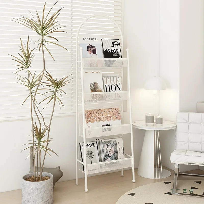Floor Standing Bookshelf for Books Magazines Newspapers Display Rack Cream Style Wall Mounted Iron Shelf for Living Room
Floor Standing Bookshelf for Books Magazines Newspapers Display Rack Cream Style Wall Mounted Iron Shelf for Living Room