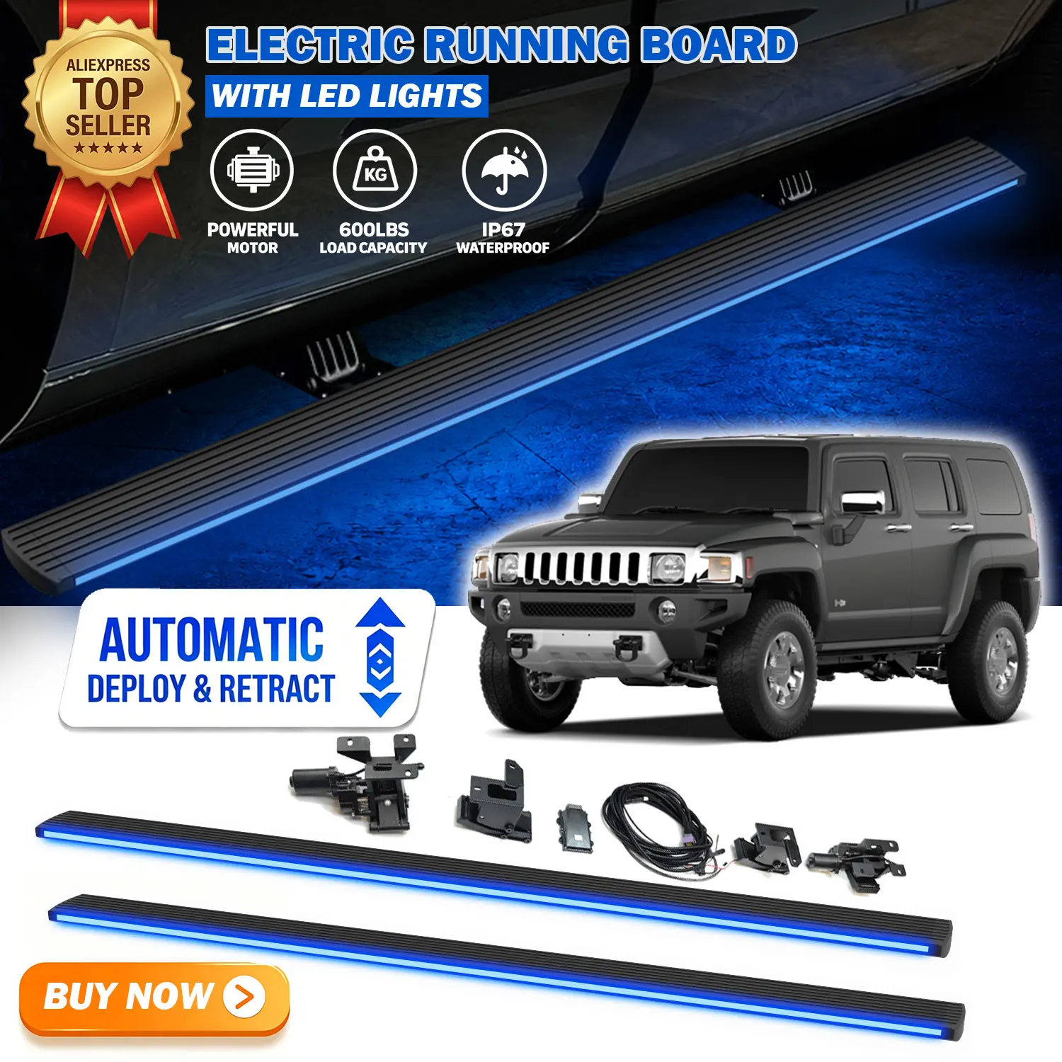 Fits For Hummer H3 2006-2010 Deployable Power Electric Running Boards with LED Light Strips Side Step Nerf Bars
Fits For Hummer H3 2006-2010 Deployable Power Electric Running Boards with LED Light Strips Side Step Nerf Bars