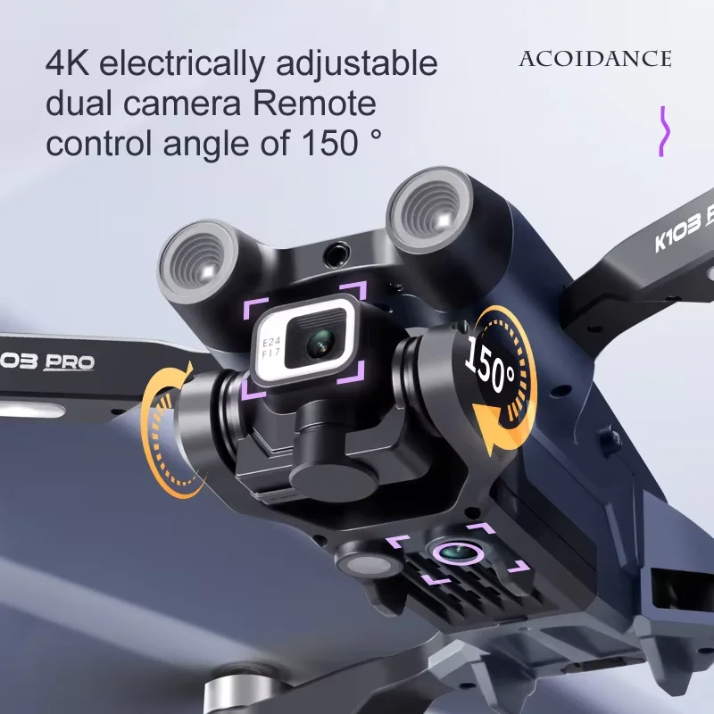 Двойные камеры 4K, интеллектуальное лазерное предотвращение препятствий K103 PRO, позиционирование GPS — квадрокоптер премиум-класса | Идеальный подарок для всех возрастов.
Двойные камеры 4K, интеллектуальное лазерное предотвращение препятствий K103 PRO, позиционирование GPS — квадрокоптер премиум-класса | Идеальный подарок для всех возрастов.