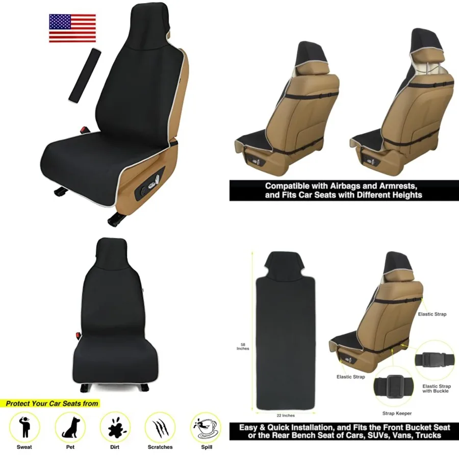 Waterproof Neoprene Car Seat Cover, Sweatproof Non-Slip Seat Protector, Universal Fit for Front Bucket or Rear Bench Seat of Ca
Waterproof Neoprene Car Seat Cover, Sweatproof Non-Slip Seat Protector, Universal Fit for Front Bucket or Rear Bench Seat of Ca