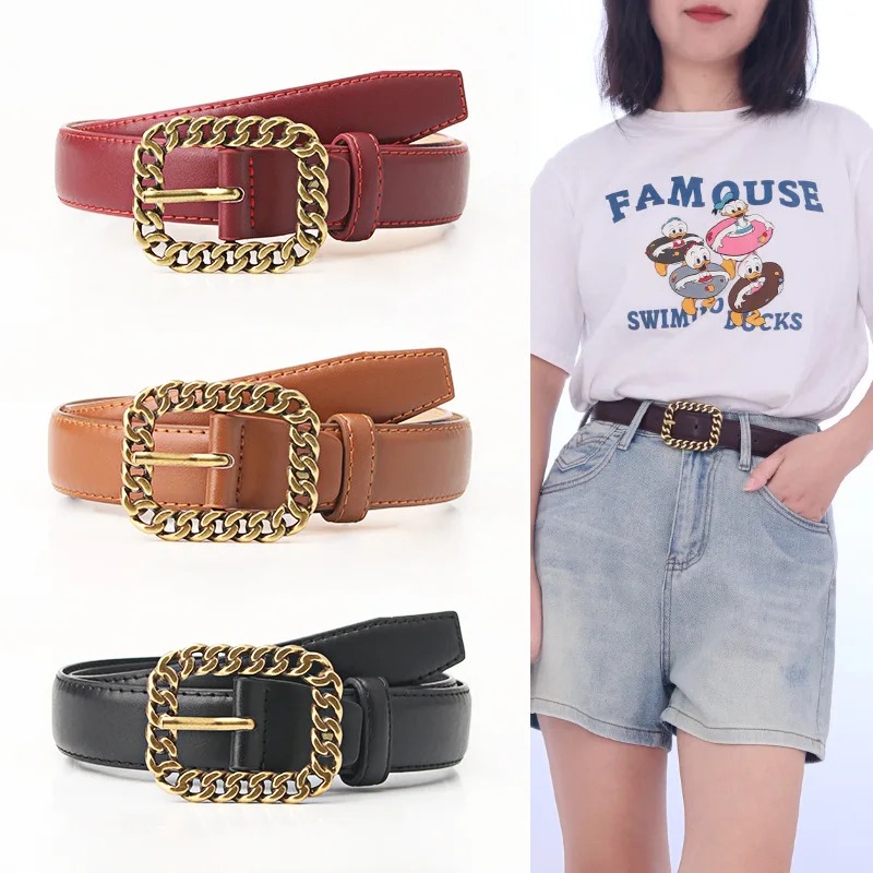 Vintage Simple Chain Square Buckle Women's Fashion Hundred Dress Coat Decorative Belt Women's Belt
Vintage Simple Chain Square Buckle Women's Fashion Hundred Dress Coat Decorative Belt Women's Belt