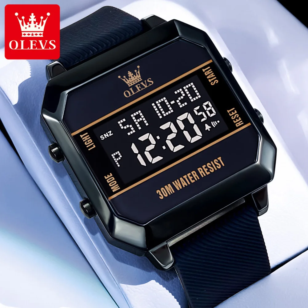 OLEVS 1103 Electronic Quartz Watch for Men Fashion Square Dial Calendar Alarm Stopwatch Luminous Waterproof Sport Man Wristwatch
OLEVS 1103 Electronic Quartz Watch for Men Fashion Square Dial Calendar Alarm Stopwatch Luminous Waterproof Sport Man Wristwatch