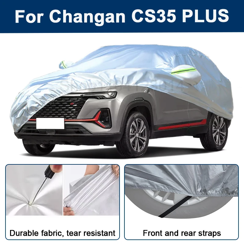 Outdoor Full Car Cover For Changan CS35 PLUS with Reflective Strips Waterproof Snowproof Dustproof UV Protection Auto Accessory
Outdoor Full Car Cover For Changan CS35 PLUS with Reflective Strips Waterproof Snowproof Dustproof UV Protection Auto Accessory