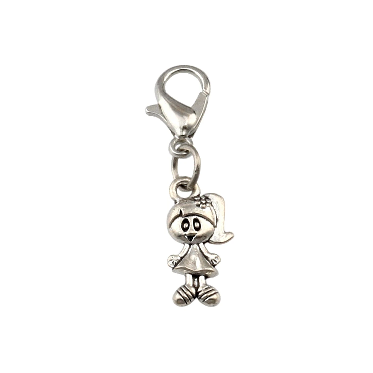 150Pcs Tibetan Silver Alloy Little Girl Floating Lobster Clasps Charm For Jewelry Making 7.5x29.5mm
150Pcs Tibetan Silver Alloy Little Girl Floating Lobster Clasps Charm For Jewelry Making 7.5x29.5mm