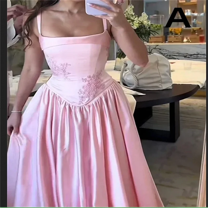 Customize Pink Flower Embroidery Bridesmaid Dresses Spaghetti Strap Pleats robe mariage invité Lace-Up Wedding Guest Dress
Customize Pink Flower Embroidery Bridesmaid Dresses Spaghetti Strap Pleats robe mariage invité Lace-Up Wedding Guest Dress