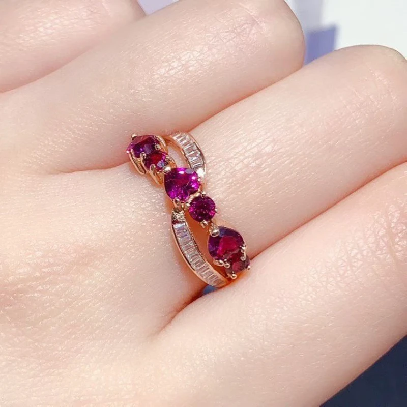 Genuine Natural Rhodolite Garnet Ring with Certificate 925 Silver Gold Plated, Twisted Baguette Gemstone Band Cocktail Ring
Genuine Natural Rhodolite Garnet Ring with Certificate 925 Silver Gold Plated, Twisted Baguette Gemstone Band Cocktail Ring