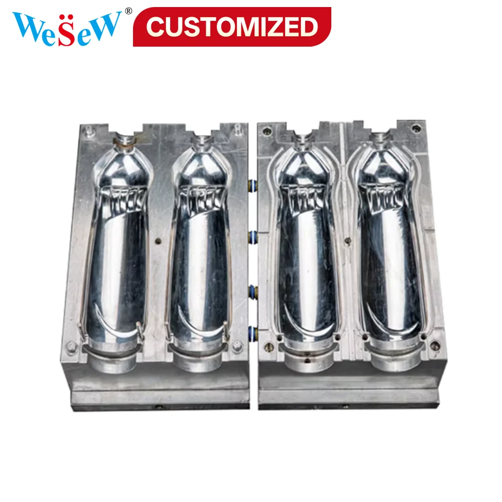 Customized four-cavity plastic bottle blow molding molds, high-precision steel molds suitable for semi-automatic two-cavity PET
Customized four-cavity plastic bottle blow molding molds, high-precision steel molds suitable for semi-automatic two-cavity PET
