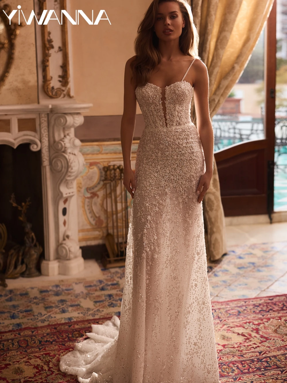 Sparkling Beaded Illusion Mermaid Long Wedding Dress Sexy Thin Straps Backless Bridal Gown Customized Dreamy Dresses For Bride
Sparkling Beaded Illusion Mermaid Long Wedding Dress Sexy Thin Straps Backless Bridal Gown Customized Dreamy Dresses For Bride