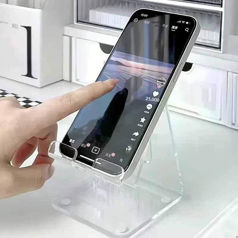 Clear Acrylic Mobile Phone Bracket Transparent Minimalist Phone Holder Desktop Bracket Lazy Tablet Stand
Clear Acrylic Mobile Phone Bracket Transparent Minimalist Phone Holder Desktop Bracket Lazy Tablet Stand