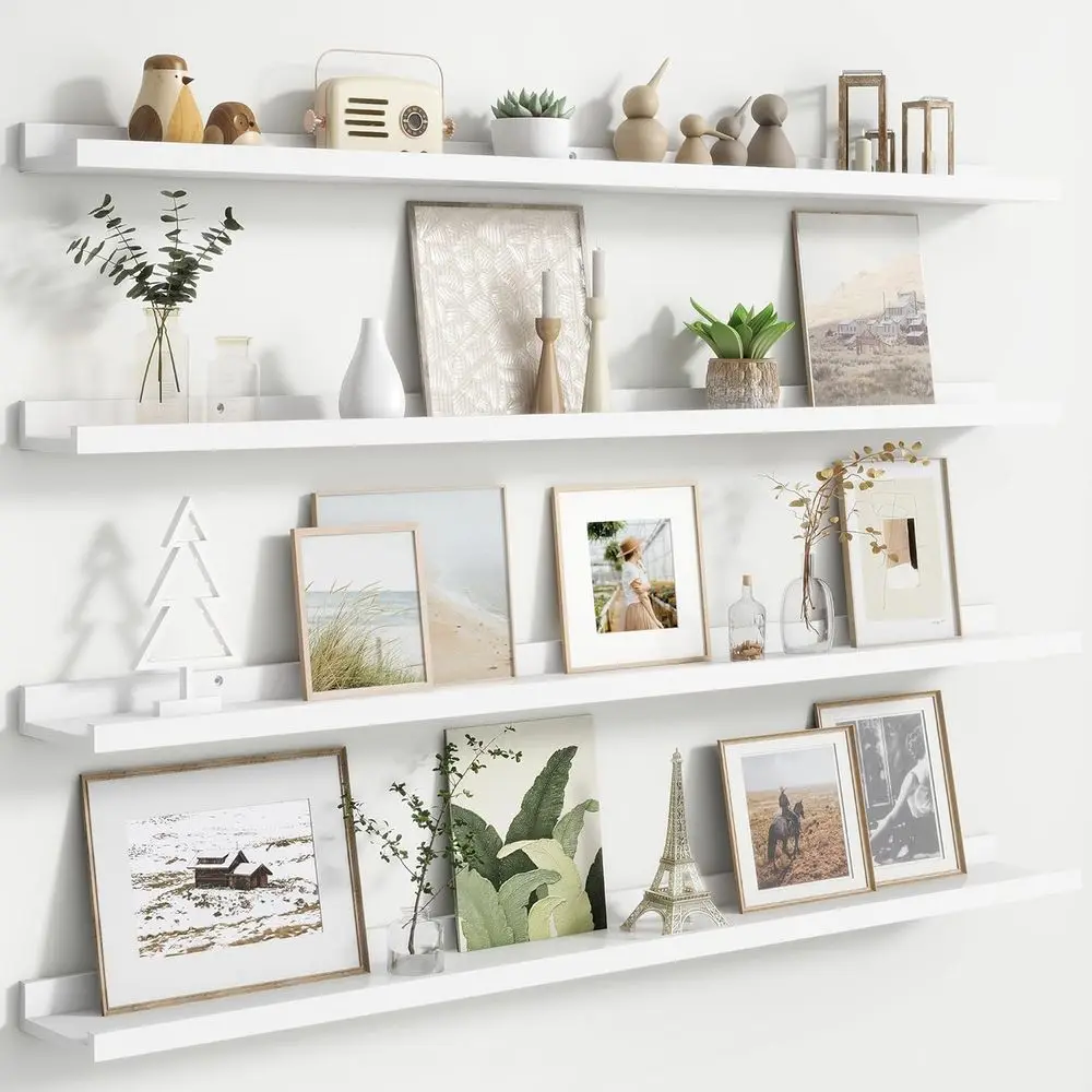 Floating Picture Ledge Shelves, Set of 4, 48 Inch Wall Shelves with Lip, Large Nursery Book Storage, Kids Toys Shelf, Wall Mount
Floating Picture Ledge Shelves, Set of 4, 48 Inch Wall Shelves with Lip, Large Nursery Book Storage, Kids Toys Shelf, Wall Mount