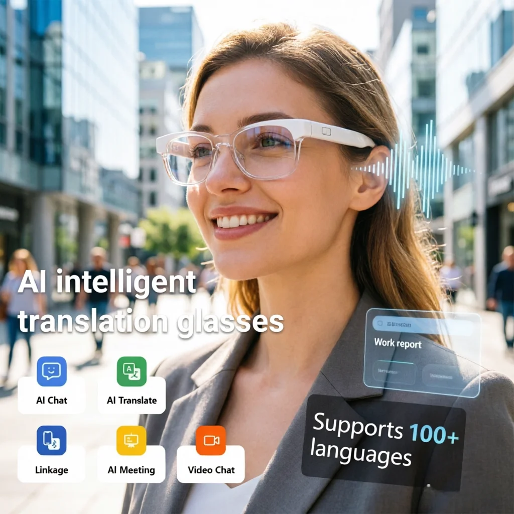 New Arrival AI Smart Glasses 100+ Languages Translation TWS BT Noise Reduction Calling Glasses
New Arrival AI Smart Glasses 100+ Languages Translation TWS BT Noise Reduction Calling Glasses