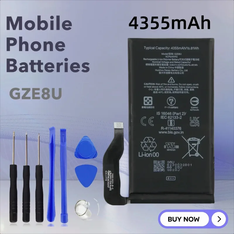Сменный аккумулятор GZE8U 4355 мАч для Google Pixel 7 GP5JE Pixel 7A, аккумуляторы для мобильных телефонов
Сменный аккумулятор GZE8U 4355 мАч для Google Pixel 7 GP5JE Pixel 7A, аккумуляторы для мобильных телефонов