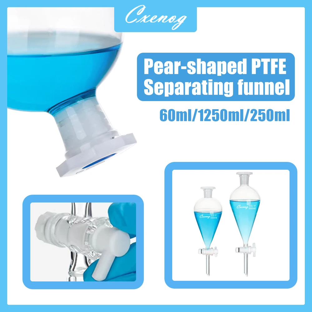 60ml-500ml Glass Pear-Shaped Separatory Funnel Separating Separation Used to Eurify Essential Oil Chemical Experiment
60ml-500ml Glass Pear-Shaped Separatory Funnel Separating Separation Used to Eurify Essential Oil Chemical Experiment