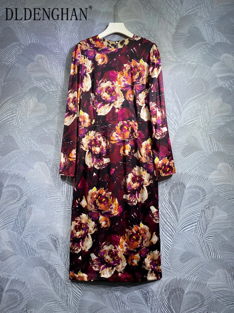 DLDENGHAN Spring Summer Silk Split Dress Women O-Neck Long Sleeve Floral Print Vintage Hip Wrap Pencil Dresses Designer New
DLDENGHAN Spring Summer Silk Split Dress Women O-Neck Long Sleeve Floral Print Vintage Hip Wrap Pencil Dresses Designer New