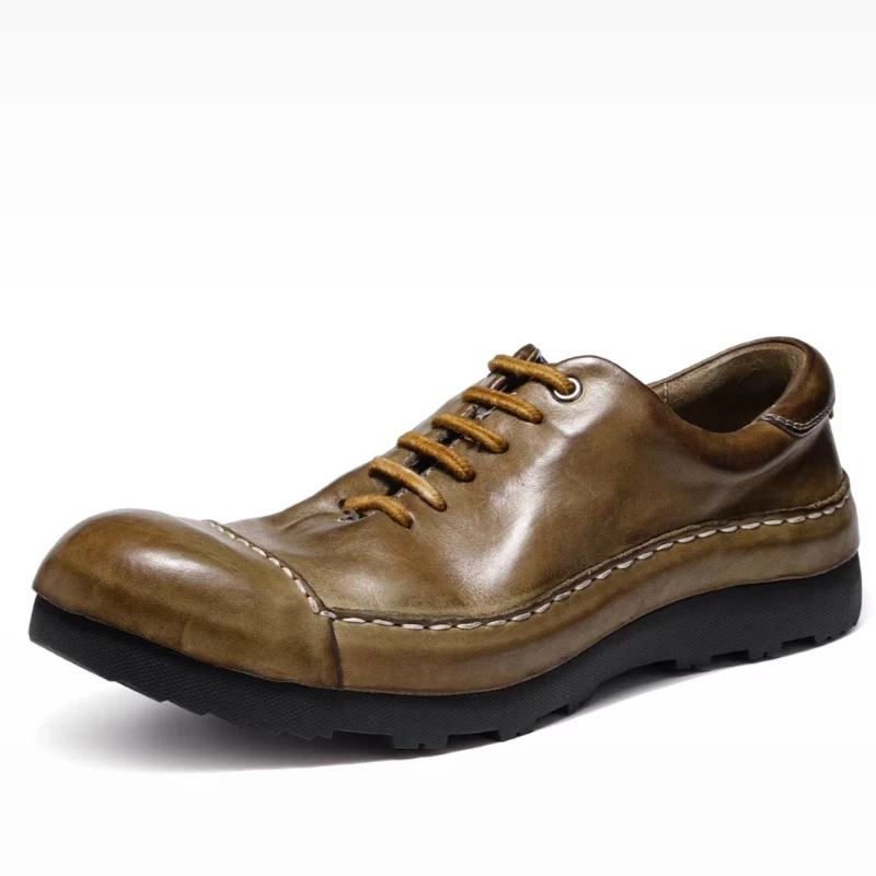 Outdoor Horse Leather Hand-sewn Board Shoes for Men's Fashionable Washed Horsehide Comfortable Breathable Anti Slip Casual Shoes
Outdoor Horse Leather Hand-sewn Board Shoes for Men's Fashionable Washed Horsehide Comfortable Breathable Anti Slip Casual Shoes