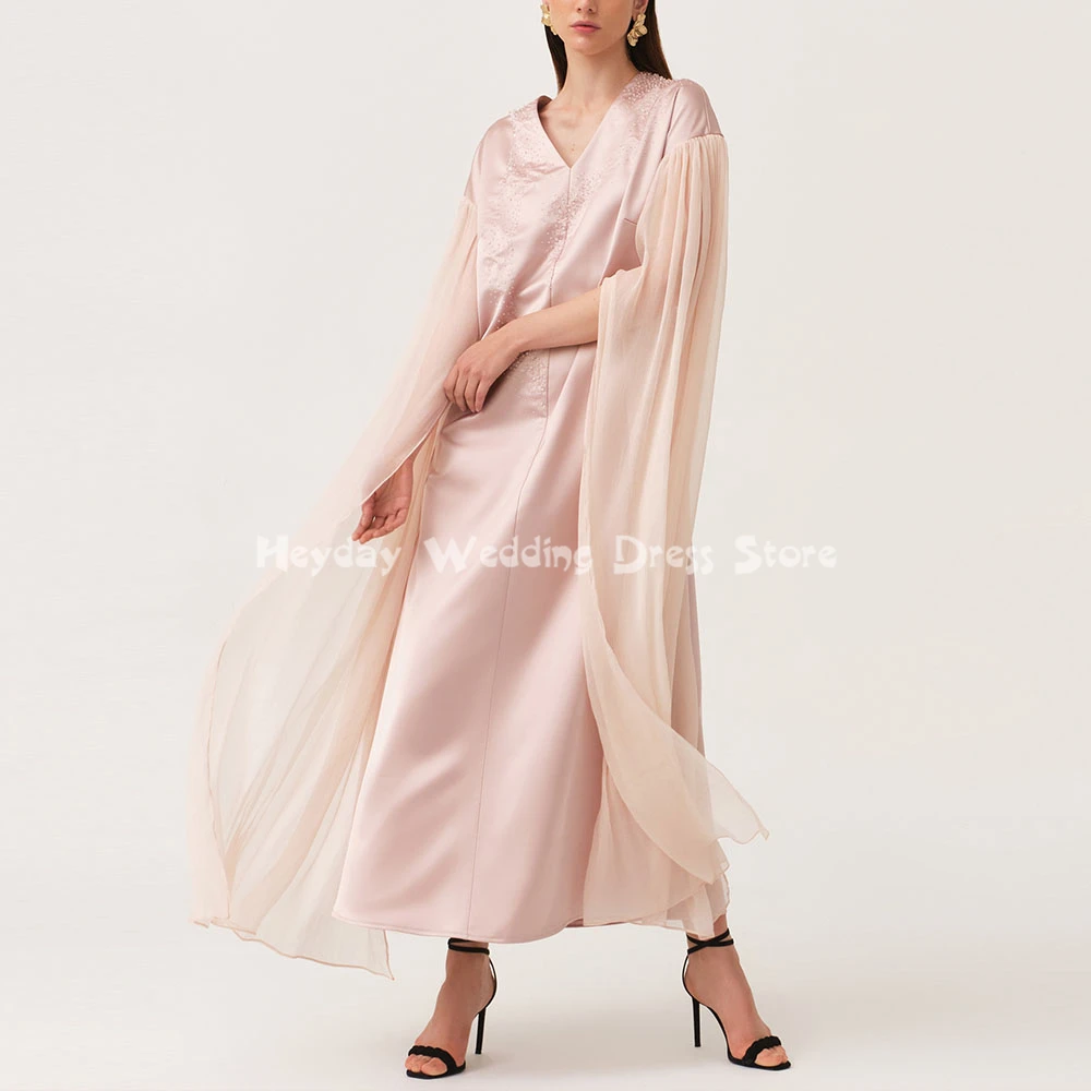 Heyday Индивидуальные женские прямые роскошные вечерние платья с v-образным вырезом и бисером, с длинными рукавами, элегантные платья до щиколотки 2025 
Heyday Индивидуальные женские прямые роскошные вечерние платья с v-образным вырезом и бисером, с длинными рукавами, элегантные платья до щиколотки 2025